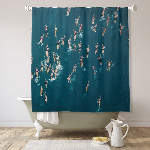 Cool Aerial Photo of Swimmers  Shower Curtain