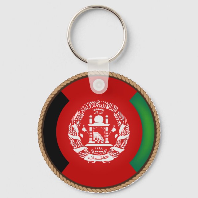 Cool Afghanistan Flag Seal Keychain (Front)