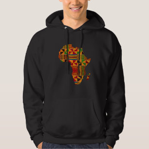 Cool Africa Map Kente Cloth For Men Women Africa Hoodie