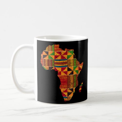Cool Africa Map Kente Cloth  For Men Women African Coffee Mug