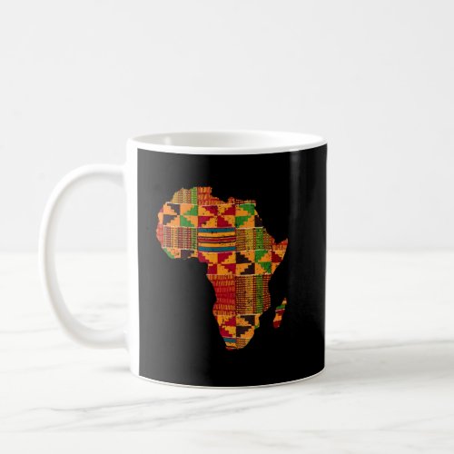 Cool Africa Map Kente Cloth  For Men Women African Coffee Mug