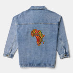 Cool Africa Map Kente Cloth  For Men Women African Denim Jacket