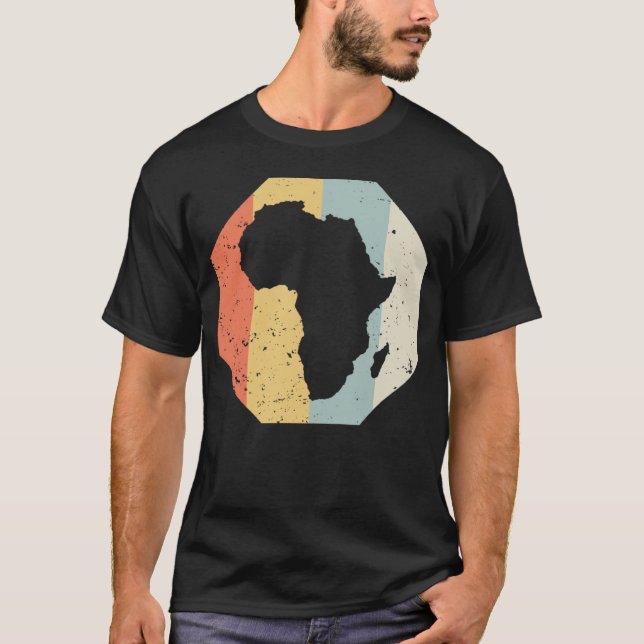 Cool AFRICA WomenMen  Retro African Outline T-Shirt (Front)