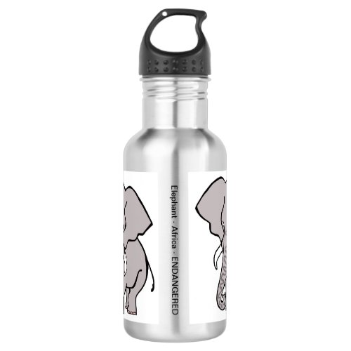 Cool African ELEPHANT_ Endangered animal _ Stainless Steel Water Bottle