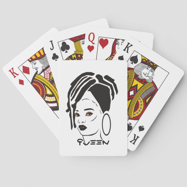 Cool African Queen Bicycle Playing Cards (Back)