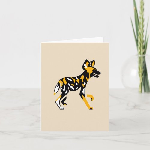 Cool African wild dog _Painted DOG _Wildlife _ Card