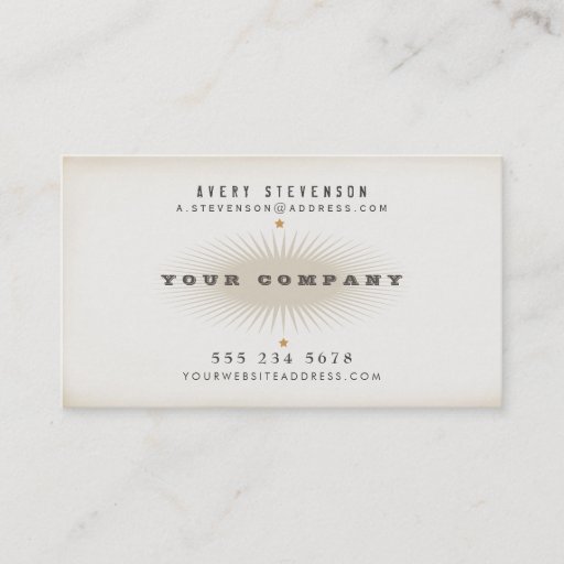 Customizable Aged Vintage Style Elegant Typography Business Card Template