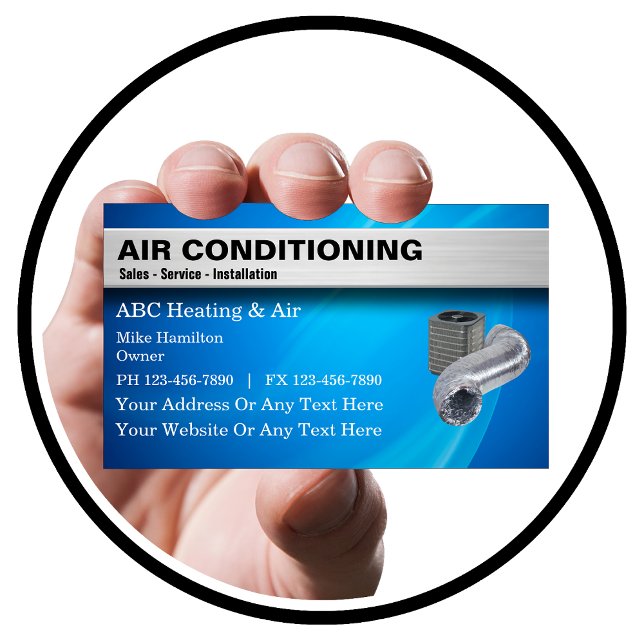 Cool Air Conditioning Heating And Cooling Service Business Card (Creator Uploaded)