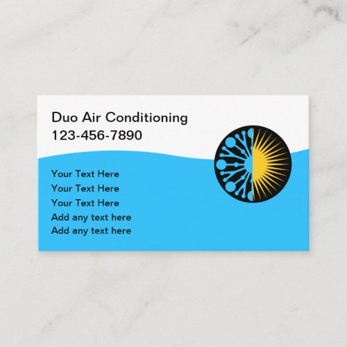 Cool Air Conditioning Modern Business Cards