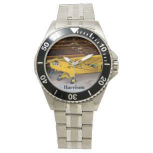 Cool Aircraft photo, Piper Cub J3, Personalized Watch