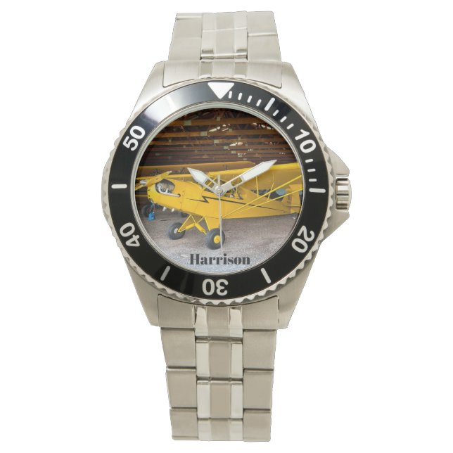 Cool Aircraft photo, Piper Cub J3, Personalized  Watch (Front)