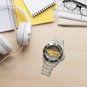 Cool Aircraft photo, Piper Cub J3, Personalized  Watch