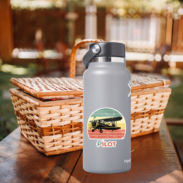 Cool Airplane & sunset, Vintage Retro style Simple Sticker (Creator Uploaded)