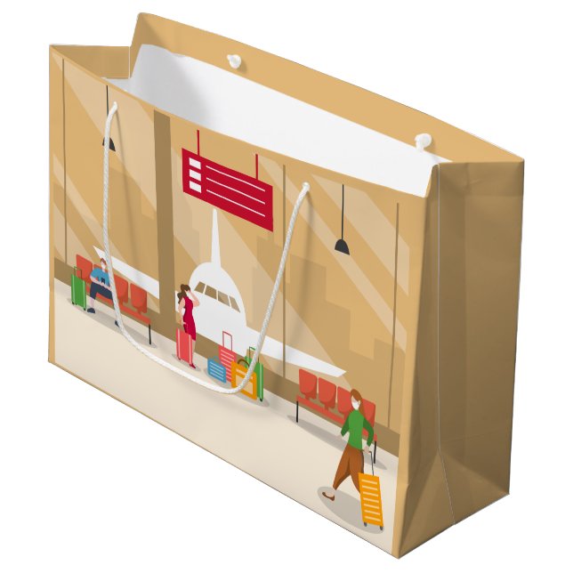 cool airport traveling party Large Gift Bag  (Front Angled)