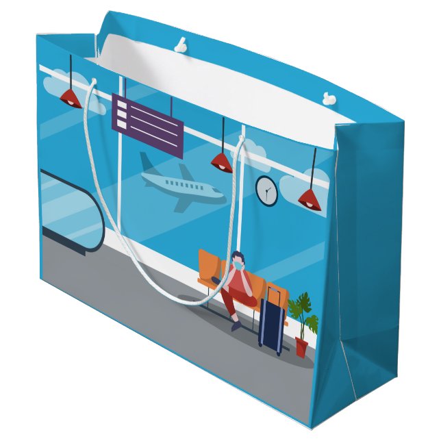cool airport traveling party Large Gift Bag  (Back Angled)