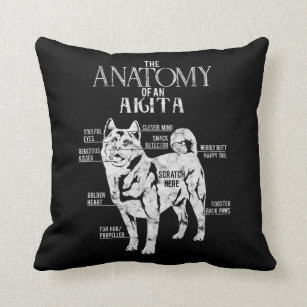 Cool Akita Anatomy Clos Gifts Dog Lovers Throw Pillow