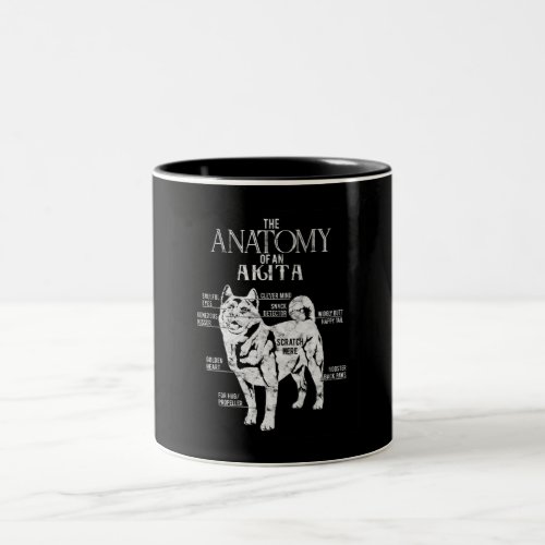 Cool Akita Anatomy Clos Gifts Dog Lovers Two_Tone Coffee Mug