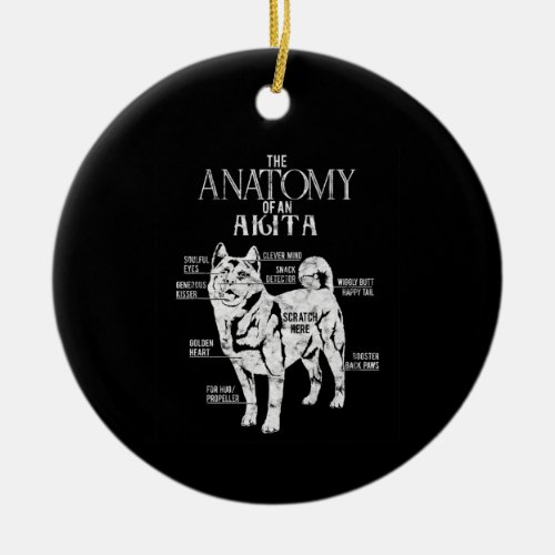 Cool Akita Anatomy Of Atika Gifts Dog Lover Ceramic Ornament