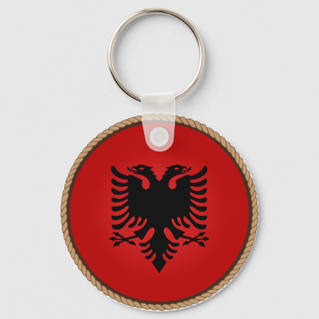 Cool Albania Flag Seal Keychain (Front)