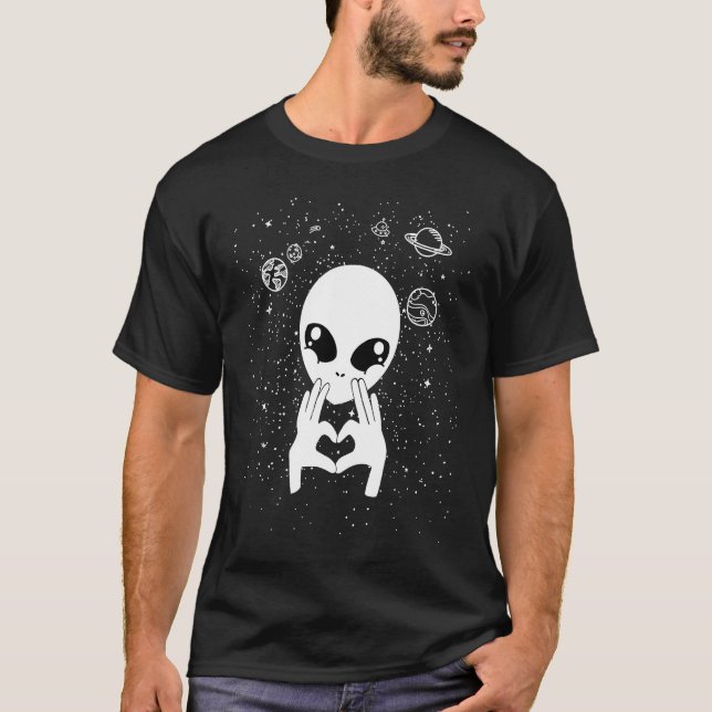 Cool Alien buddy communicating with Love  Alien UF T-Shirt (Front)