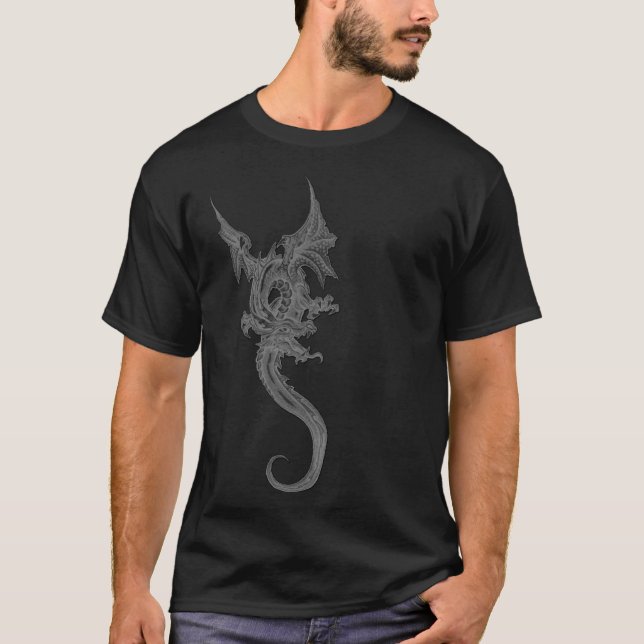 Cool Alien Dragon Creature T-Shirt - Sci-Fi Design (Front)
