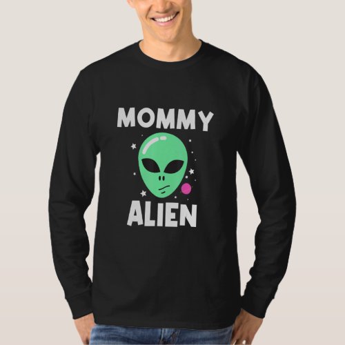 Cool Alien For Women Mom Green Head Galaxy Outer S T_Shirt
