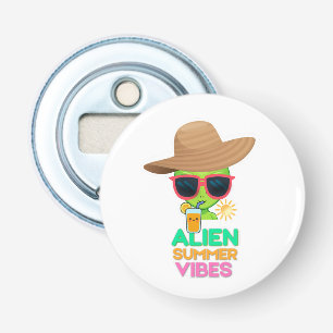 Cool Alien Summer Vacation Vibes Bottle Opener