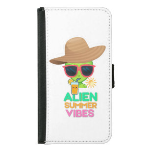 Cool Alien Summer Vacation Vibes Samsung Galaxy S5 Wallet Case