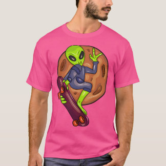 Cool Alien With Skateboard T-Shirt