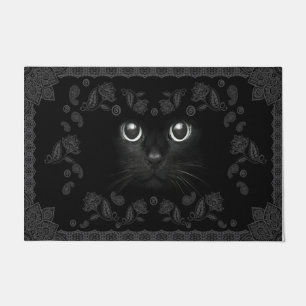  Cool All Black Cat Doormat, Kitten  Doormat