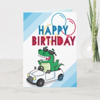 COOL ALLIGATOR BIRTHDAY CARD