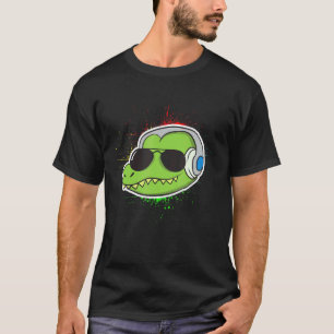 Cool Alligator With Headphones Alligator T-Shirt