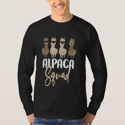 Cool Alpaca Cousin Sibling Student School Llama Sq T_Shirt