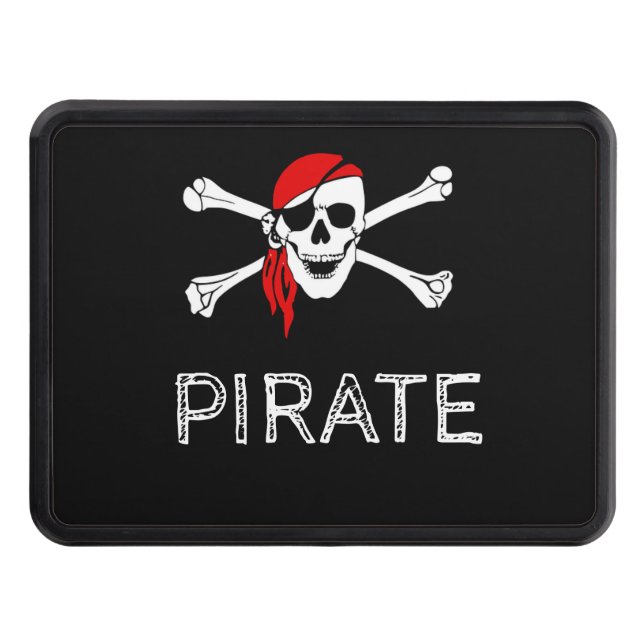 Cool Amazing Awesome Black Pirate    Hitch Cover (Front)