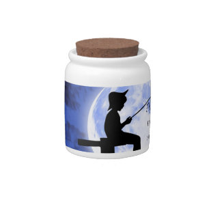 Cool, Amazing, Dark Blue Moon whit a quote Candy Jar