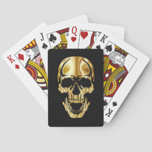 Cool Amazing Great Black Gold Skull Poker Cards