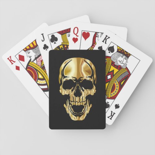Cool Amazing Great Black Gold Skull     Poker Cards