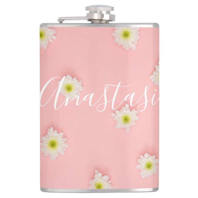 Cool, Amazing Pink Flowers Flask (Front)