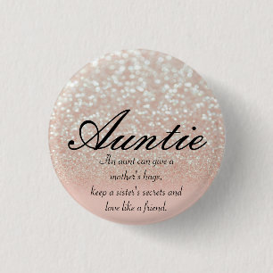 Cool, Amazing, Pink Sparkly Auntie  Button