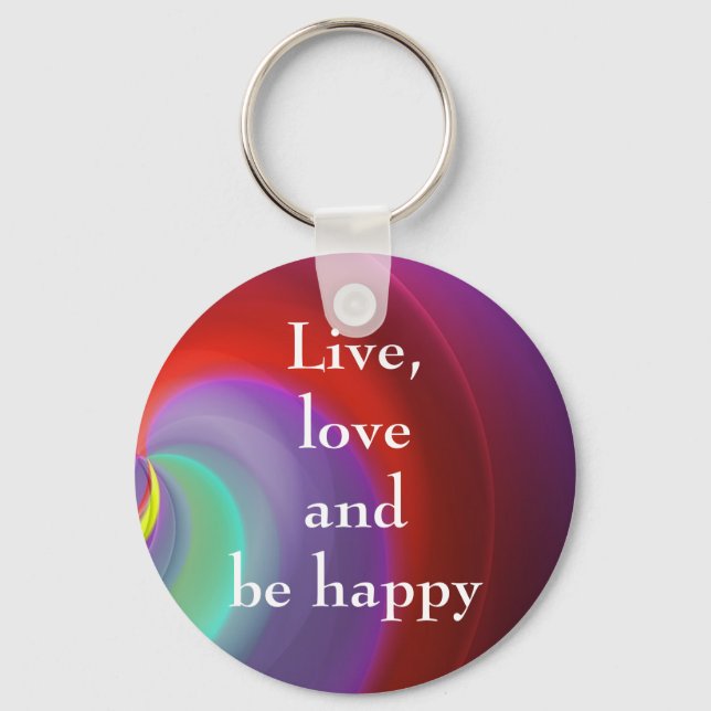 Cool, Amazing, Rainbow whit a quote Keychain (Front)