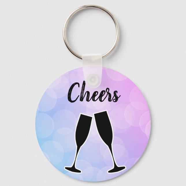 Cool Amazing Trendy Purple with your name    Keychain (Front)