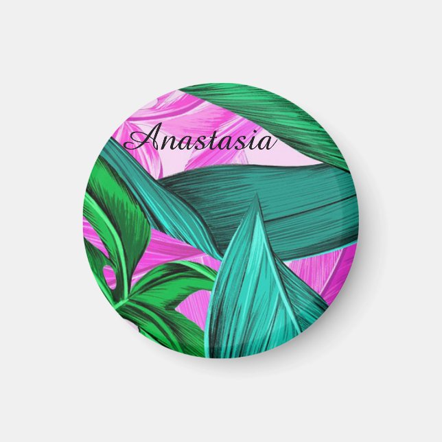 Cool, Amazing, tropical fluorescent palm Magnet (Front)