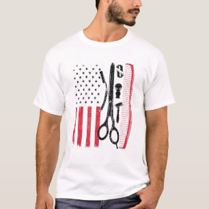Cool American Barber For Men Uses Hair Cutting 4 T-Shirt