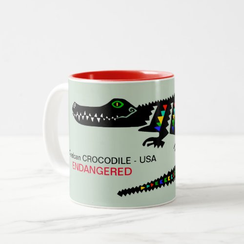 Cool American CROCODILE_ Endangered animal _Nature Two_Tone Coffee Mug
