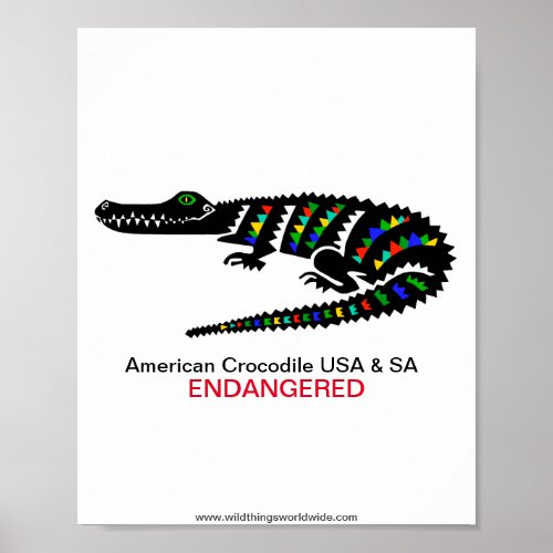 Cool American CROCODILE _ Endangered animal  Poster