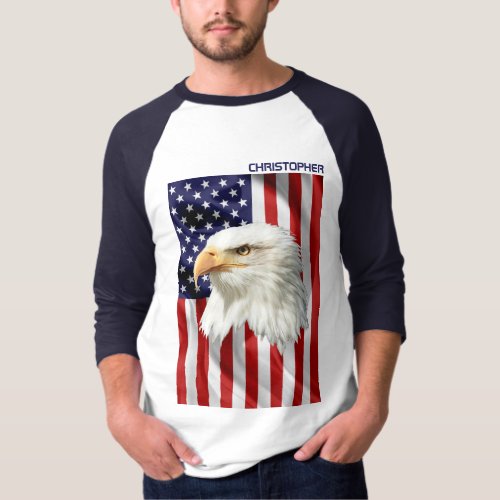 Cool American Eagle The USA Flag Patriotic T_Shirt