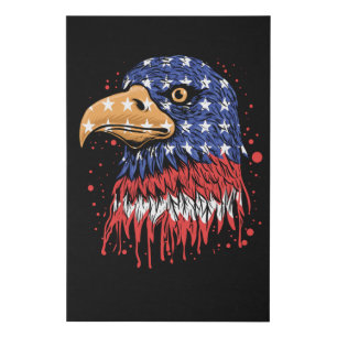 Cool American Flag Eagle Art - USA flag Faux Canvas Print