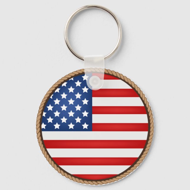 Cool American Flag Keychain (Front)