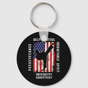 Cool American Flag Taekwondo Gift _ Tae Kwon Do Keychain
