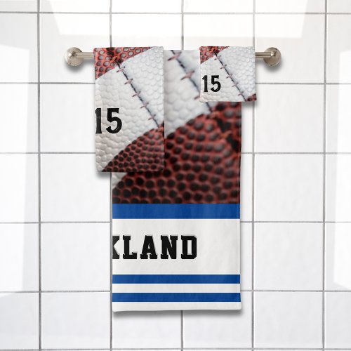 Cool American Football Close_Up Photo Bath Towel Set